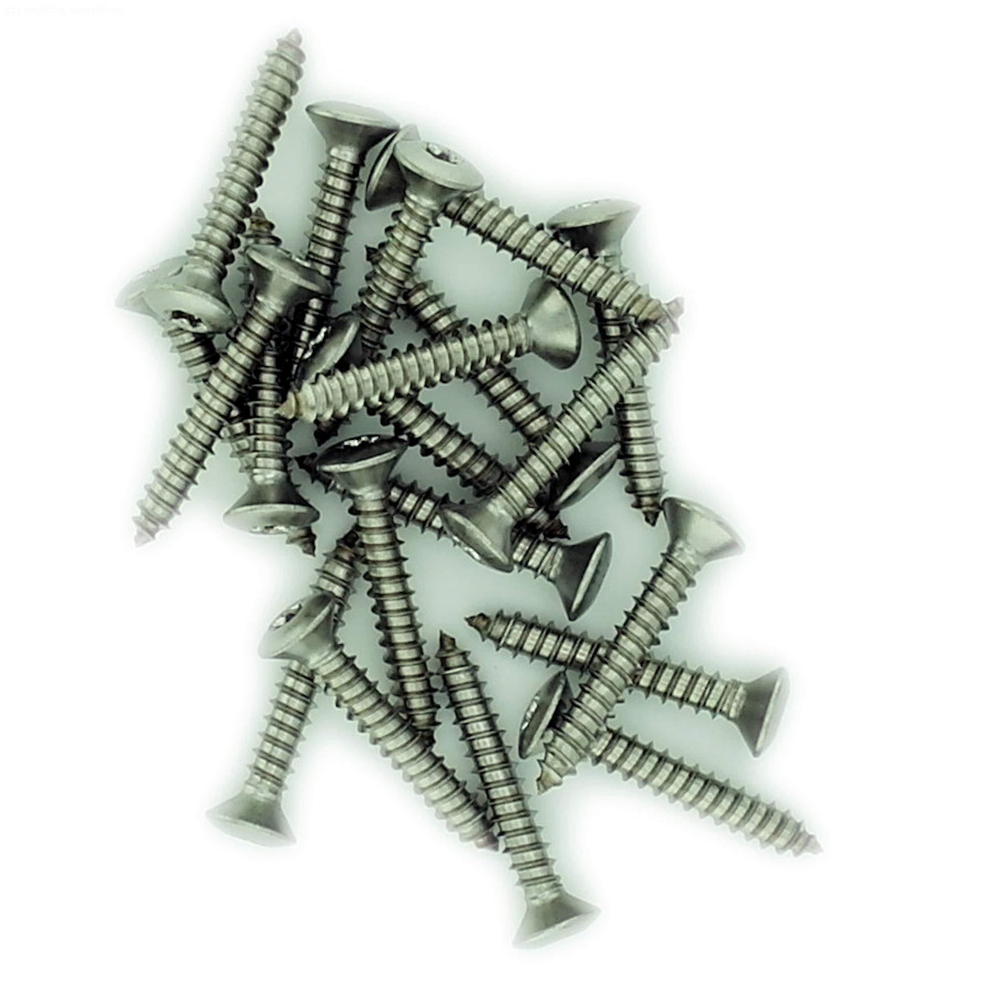 No.2 x 0.25 (2.2mm x 6.5mm) TX Raised Countersunk Self-Tapping Screw - Stainless Steel (A2) (Pack of 20) — image 1