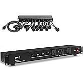 Pyle PCO865 19 Outlet 1U 19" Rackmount PDU Power Distribution Supply Center Conditioner Strip Unit Surge Protector 15 Amp Cir