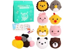 Crochet Kit for Beginners, Crochet Animal Kit with Video Tutorials, Easy Beginner Crochet Kit for Adults, Women & Men, Handma