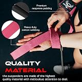 BEAST RAGE Weight Lifting Straps Cotton Padded Gel Grips Pink view 2