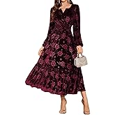 ZAFUL Womens Velvet Dresses Long Sleeve Cocktail Party Wedding Guest Dress