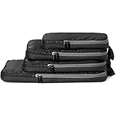 Amazon Essentials Ultralight Compression Packing Cubes Packing Organizer black 4 pack Black