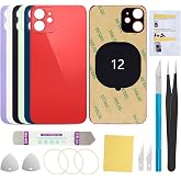 UooFide Replacement Rear Back Screen Glass Cover Compatible with iPhone 12 6.1-Inches All Carriers (Red)