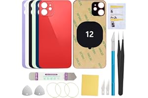 UooFide Replacement Rear Back Screen Glass Cover Compatible with iPhone 12 6.1-Inches All Carriers (Red)