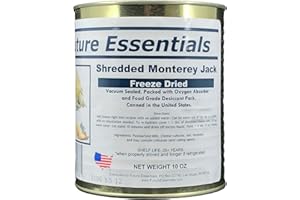 Future Essentials Shredded Monterey Jack Cheese | Freeze Dried | 10 oz Can | Made from Real Cheese | Shelf-Stable | Long-Term Storage | Just Add Water | Survival & Everyday Cooking | Made in USA