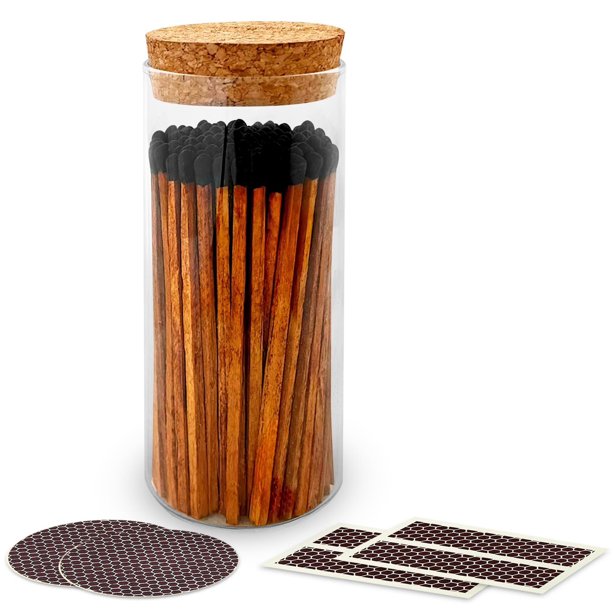 Decorative Matches in a Glass Jar | 4" Espresso