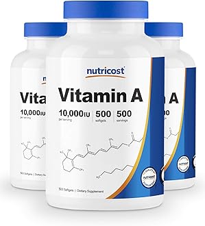 Nutricost Vitamin A 10,000 IU, 500 Soft Gel Caps (3 Bottles)
