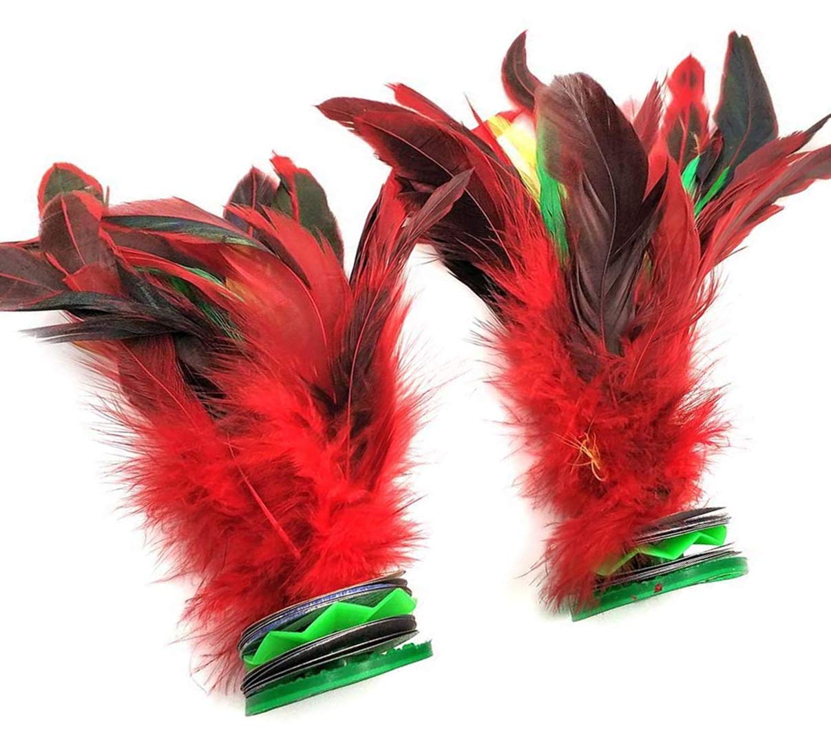 BOBOZHONG Kick Shuttlecock,2pcs Colorful Chinese Jianzi Feather Kicking Shuttlecocks,For Foot Exercise Sports Game