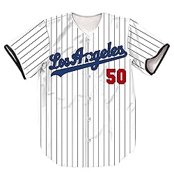 HOPSHION 50 Stripes Baseball Jersey Short Sleeve
