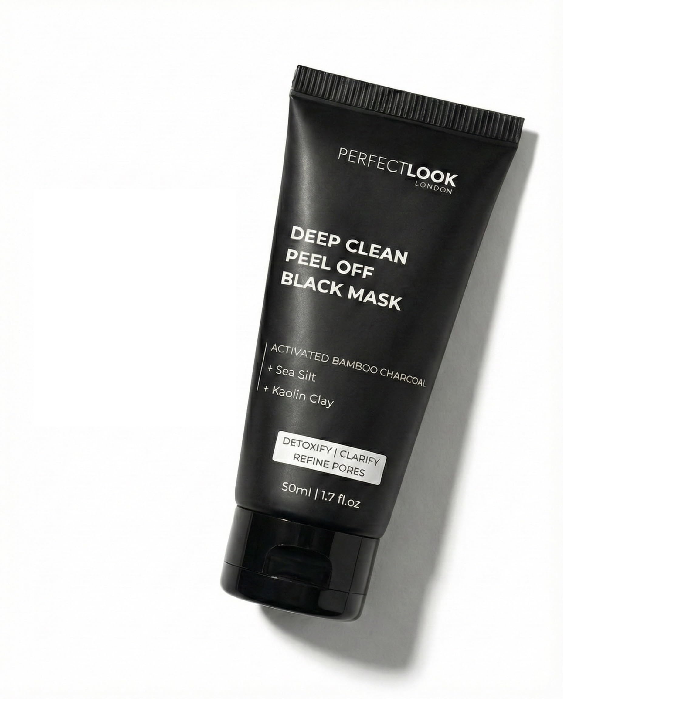 Perfect Look London Peel-Off Face Mask for Blackhead Remover & Acne – Deep Pore Cleanser with Bamboo Charcoal & Kaolin – Unclogs Pores & Controls Oil