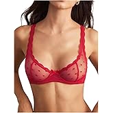 SweatyRocks Women's Triangle Bralette Lace Bow Wireless No Padded Bra Comfortable Everyday Bras