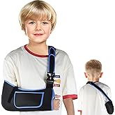 Kids Arm Sling,Mesh Medical Sling with Adjustable Shoulder Pad,Breathable Children Arm Support Shoulder Immobilizer Brace for Elbow,Wrist Injury,Torn Rotator Cuff,Post-Surgery(Black,XX-Small)