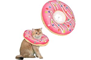 FRIUSATE Cat Cone Collar Soft, Cute Cat Donut Cat Recovery Collar Adjustable Elizabethan Collar Cat Cones to Stop Licking Comfortable Lightweight Neck Cone for Cats Kittens Pet After Surgery, Pink S