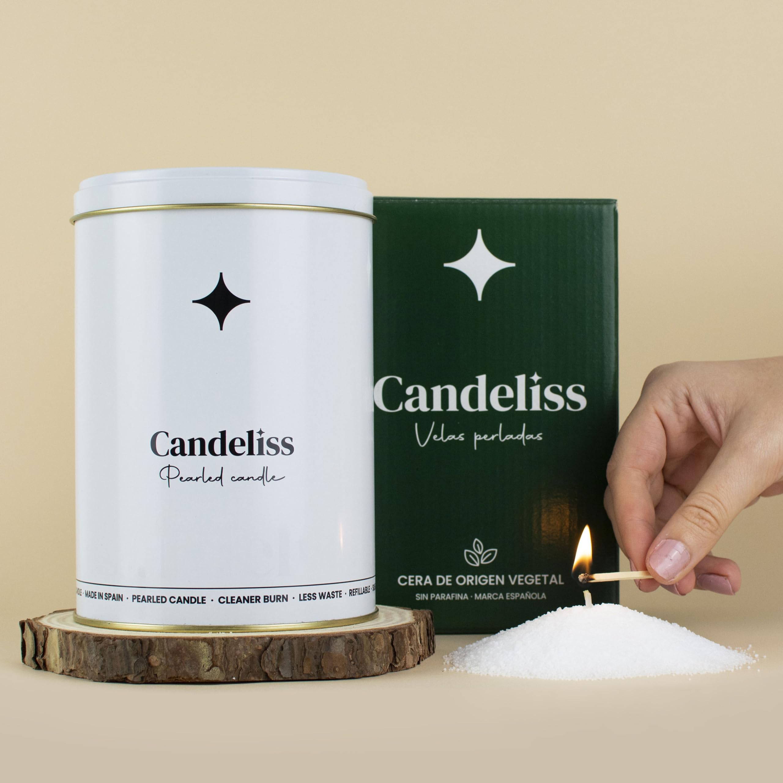 Candeliss Pearled Candle Wax Powder Pearls Refill with Wicks Granules