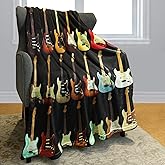 HommomH 60" x 80" Blanket Comfort Warmth Soft Cozy Air Conditioning Easy Care Machine Wash Guitar Music