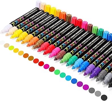 Amazon.com: Emooqi - Juego de 20 rotuladores de pintura a base de aceite  para pintura de rocas, madera, tela, plástico, lienzo, vidrio, tazas,  manualidades, impermeable, escribir en cualquier cosa: Office Products