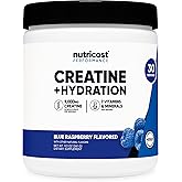 Nutricost Creatine Monohydrate + Hydration Blue Raspberry Flavored (30 Servings) - 7 Vitamins & Minerals, 5000mg of Creatine Per Serving