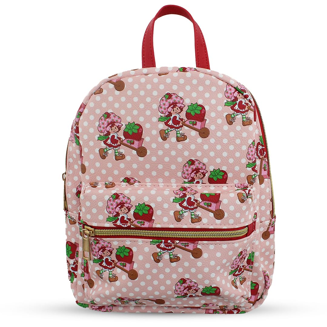 Photo 1 of Strawberry Shortcake Mini PU Leather Backpack Purse with Adjustable Straps 10 In (Pink, One Size)