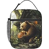 cromcu Bear Insulated Lunch Box for Women Men Bear Lunch Bag for Work,Picnic,Travel,Hiking,Beach Polyester