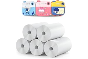 LETSHAHA Instant Print Paper - 5 Rolls for Kids Instant Print Camera, No-ink HD Printing Thermal Print Paper Set for Kid's Instant Camera
