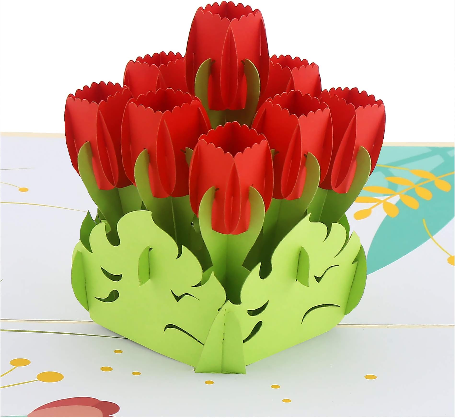 Ninrio Pop up Card - Flower Pop up Card, Tulip Pop up card, Birthday Pop up Card, Congratulation card, 3D Card, Thank you card, Anniversary Card, Popup Card (3)