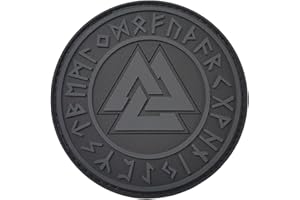 LEGEEON ACU Subdued Valknut Norse Heathen Rune Odin Viking Runic Pagan Morale PVC Rubber Fastener Patch
