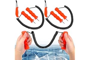 Gisafai 4 Pcs Retractable Ice Safety Picks Kits for ICES Fishing Skating Emergency Gear Accessories Portable Picks and Safety Whistle Tool Ice Spearing Equipment Winter Activities(Orange,Classic)