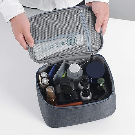 Amazon Co Jp Bemin トイレタリーバッグ メンズ 化粧ポーチ 旅行ポーチ 洗面用具入れ バッグ コスメポーチ 大容量 トラベルポーチ コンパクト 縞化粧ポーチ メッシュ おしゃれ 出張 旅行 防水 グレー ホーム キッチン
