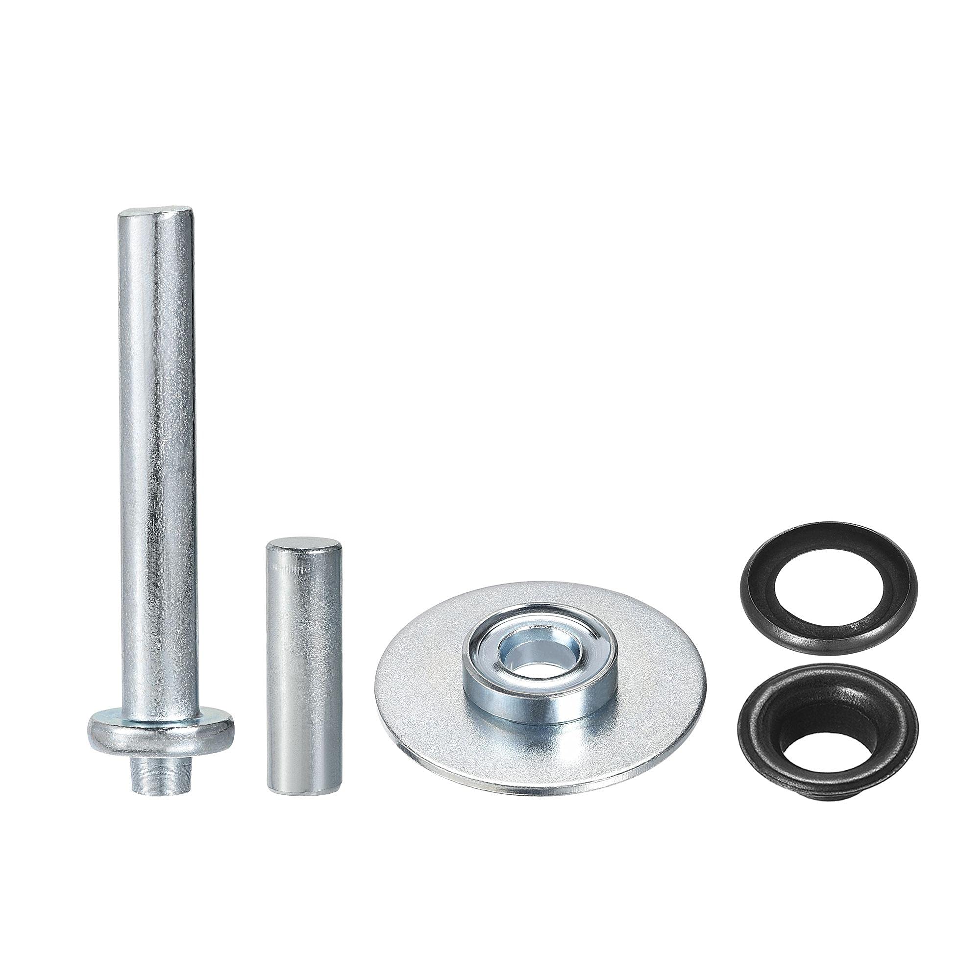 sourcing map Grommet Tool Kit 15 Sets 1/2" Copper Eyelets with 3pcs Setting Tools, 12mm Inside Dia. Black
