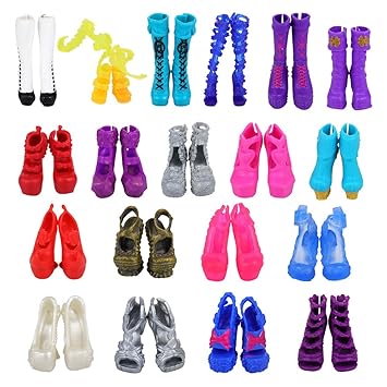 VILLAVIVI 10 Paar Schuhe Pumps Stiefel Sandale Boot für Monster high Doll Puppe