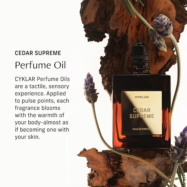 CYKLAR PERFUME OIL FOR SKIN – CEDAR SUPREME SCENT – CRISP, AROMATIC & WARM PERFUME FRAGRANCE WITH BERGAMOT, LAVENDER & CEDARWOOD NOTES – TRAVEL-FRIENDLY 15ML
