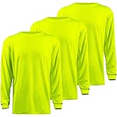 LOVPOSNTY Hi Vis Construction Shirts for Men Long Sleeve 3 Pack Safety High Visibility Work Shirt