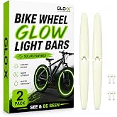 GLO-X Solar-Powered Bike Wheel Lights (2 Pack) - Glow in The Dark Bicycle Spoke Lights, Waterproof, Easy Install