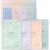 Karuna Sheet Mask Essentials 4-Pack - K-Beauty Bestselling Anti-Aging Sheet Mask Variety Set with Peony Root, Centella, Snow Mushroom &amp; Ceramides - Vegan Hydrating Brightening Face Mask Set