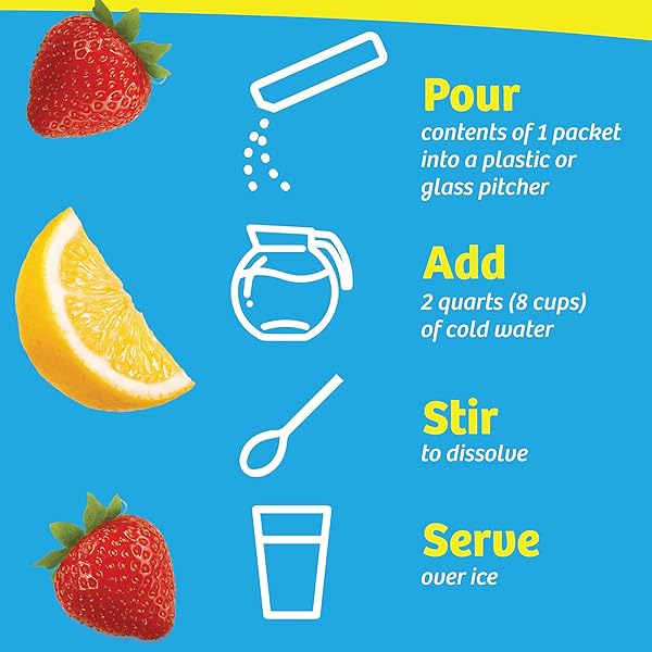 WYLER’S LIGHT PITCHER PACKS, WATER DRINK MIX, STRAWBERRY LEMONADE,6 PITCHER PACKETS