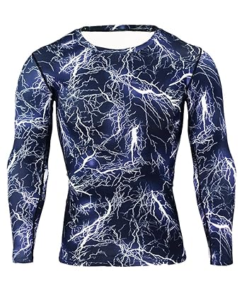 Herren Kompressions T Shirt Für Sport Langarmshirt Funktions T-Shirt Top Fitness