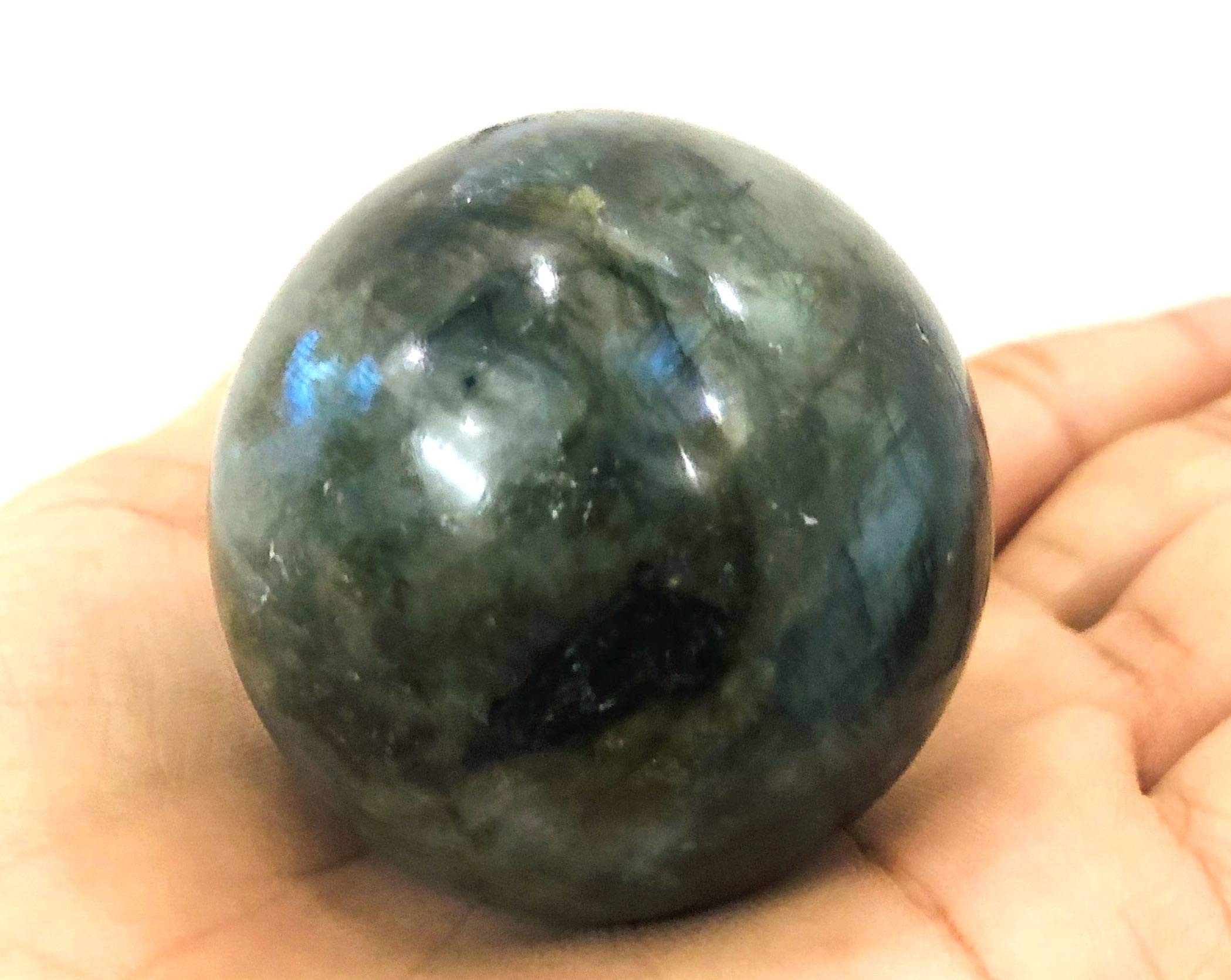 crystalmiracle Labradorite 48 Mm Sphere Crystal Healing Wellness Home Office Gift Aura Peace Meditation