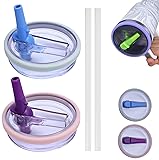 2 Pieces Tumbler Replaceble Flip Straw Lid