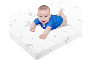 NEKSUN Pack and Play Mattress, 38x26 Pack N Play Mattresses Pad with Removable Jacquard Cover, Portable Dual Sided Memory Foam Pack N Play Mattress for Baby Toddler, Travel Mattress…