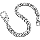 Ahiller Punk Chains for Pants Wallet Car Keys Pocket Jeans Belt with Double Locking Key Carabiner Clip,Goth Accessories