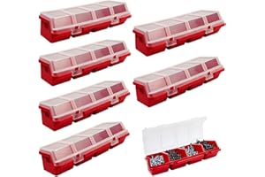 6 Pcs Stackable Hardware Organizer Plastic Screw Organizers Storage Bins with Lids for Nails/Craft Tool Organizing,Hardware S