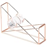 U Brands Desktop Tape Dispenser, Wire Metal, Copper/Rose Gold
