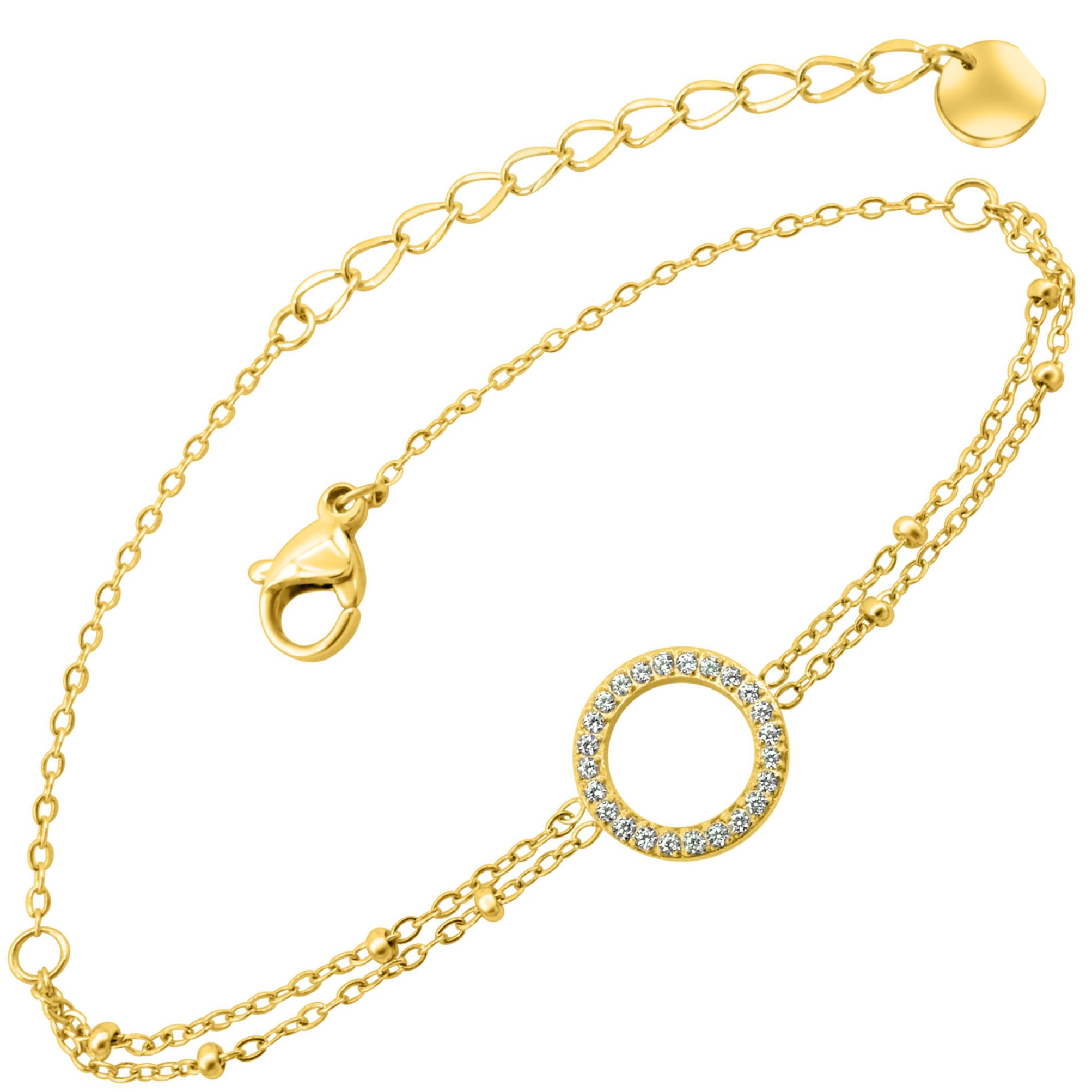 ittu Women's Bracelet in Stainless Steel Gold or Silver Plated, with Rhinestones, Hypoallergenic, Does Not Dark, Gift Idea for Christmas, Women, Birthday, Mother's Day, Mother's Day, Mother's Day