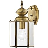 Livex Lighting 2007-01 Outdoor Wall Lantern with Clear Beveled Glass Shades, Antique Brass