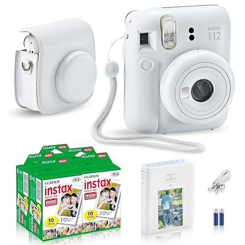 Fujifilm Instax Mini 12 Instant Camera Clay White MiniMate