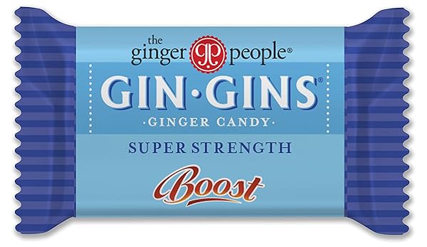 GIN GINS SUPER STRENGTH – NATURAL GINGER CANDY BY THE GINGER PEOPLE – INDIVIDUALLY WRAPPED HEALTHY CANDY – SUPER STRENGTH FLAVOR – LARGE 1 LB BAG (16OZ) – PACK OF 12