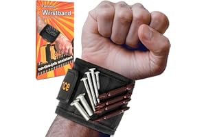 FANVINCE Magnetic Wristband Strong Magnet Wrist Tools Holder for Screws,Nails,Drill Bits, Tool Gadget Gifts for Men Dad Father Day Black