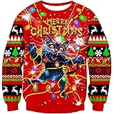 uideazone Mens Ugly Christmas Sweatshirts Funny 3D Graphic Long Sleeve Pullover Shirts