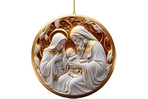 GENERIC Deals of The Day Clearance Nativity Ornaments, Christmas Tree Ornaments Xmas Nativity Scene Hanging Decorations, Seasonal Nativity Tabletop Scenes for Holiday Decor (C)