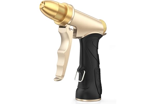 RAINPOINT Garden Hose Nozzle, Upgraded Heavy Duty Metal Spray Nozzle, High Pressure Water Nozzle with Adjustable Spray Patter